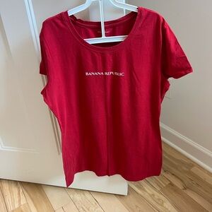 Banana Republic Red Short-Sleeve Logo Tee